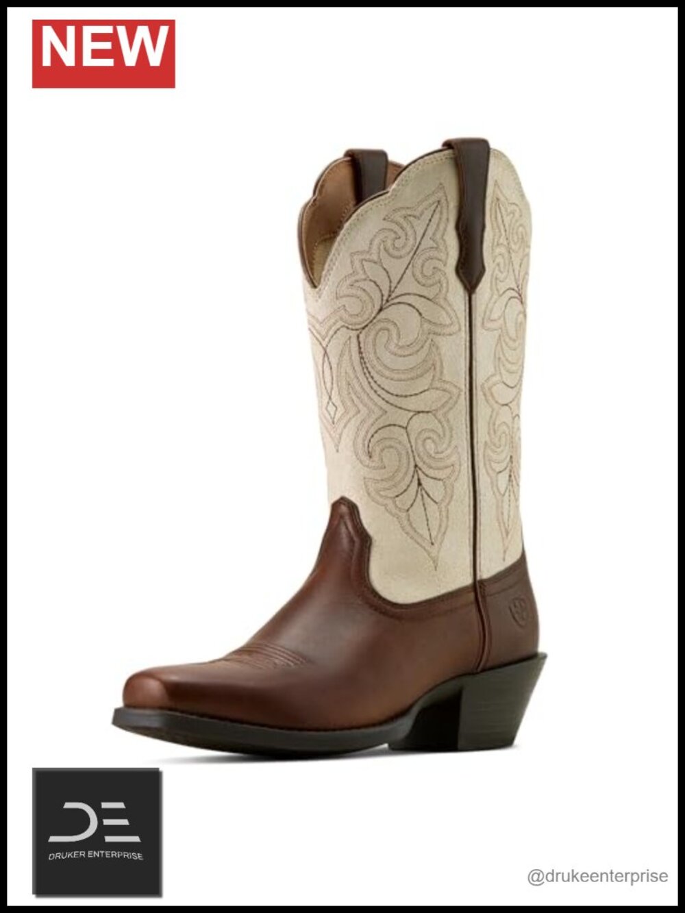Women's Round Up Square Toe Western Boot Knee-High Faux Leather